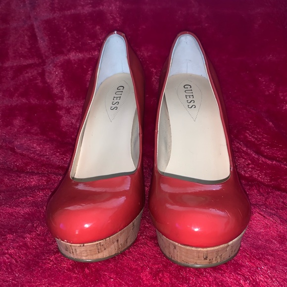 GUESS Orange & Cork 5in heel “LIGHTLY WORN “ - Picture 2 of 4